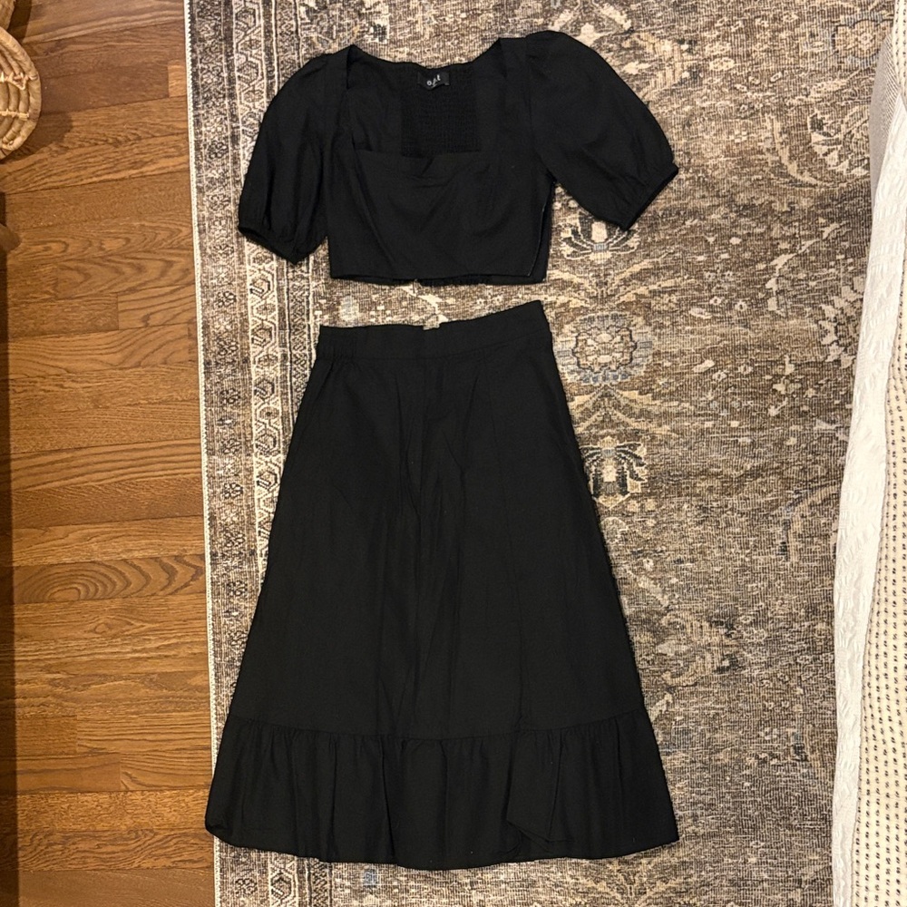 O.P.T. Black Skirt Set